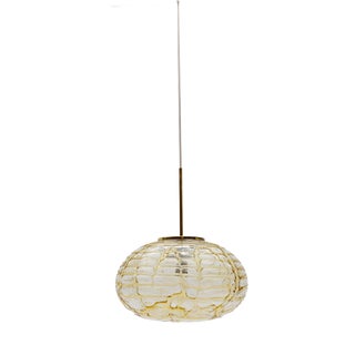 Yellow Oval Murano Glass Ball Pendant Lamp by Doria Leuchten, Germany, 1960s For Sale