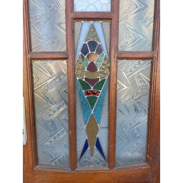 Frank Lloyd Wright Style French Doors With Stained Glass A Pair Chairish