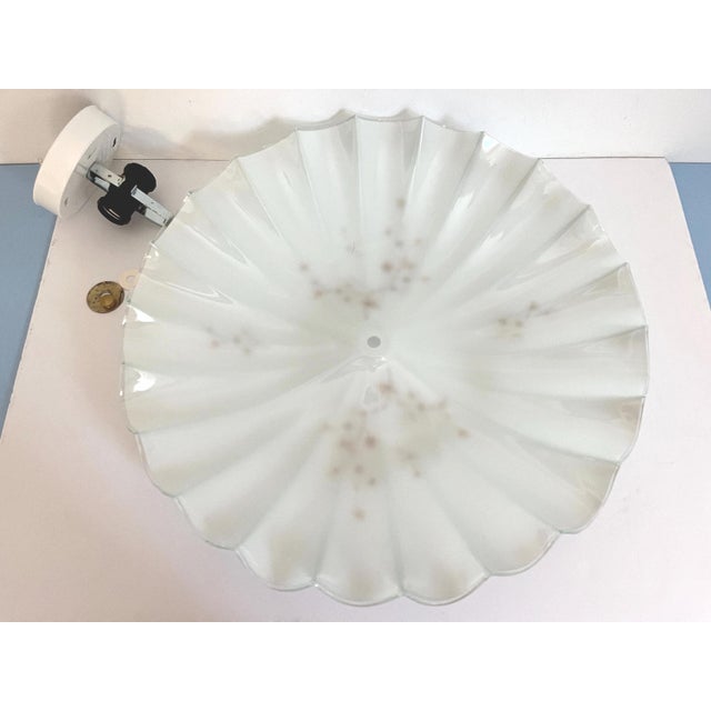 1950s Fluted Glass Parasol Flush Light For Sale - Image 15 of 16