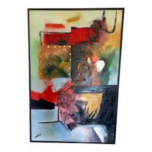 1970s Mid-Century Modern 48x60 Original Gunnar Erman Abstract Expressionist Painting