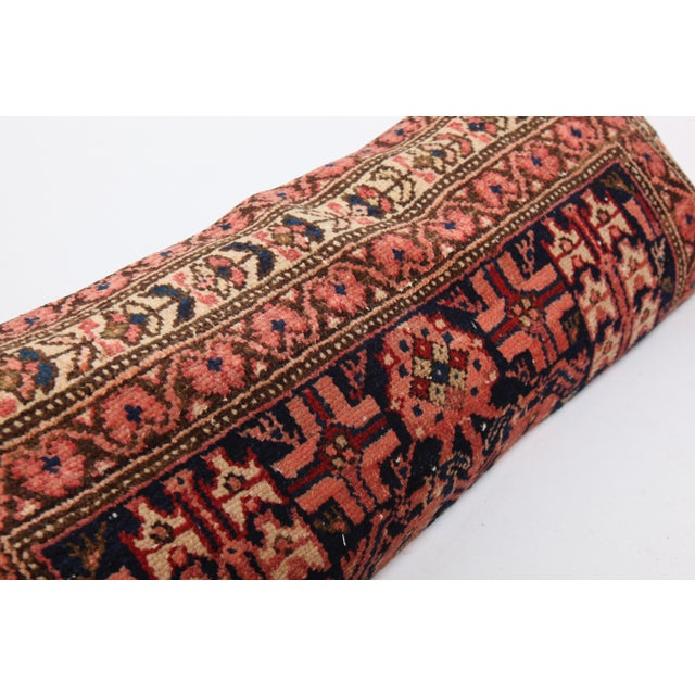 Early 20th Century Antique HandMade Tribal Rug Pillow Cover -16'' X 38'' For Sale - Image 5 of 11