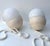 Cream Pair of Travertine and Opaline Glass Culbuto Lamps Italy, 1980s For Sale - Image 8 of 12
