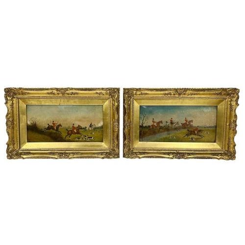 The Hunt, 1880, Oil Painting, Framed, Set of 2 For Sale - Image 11 of 11