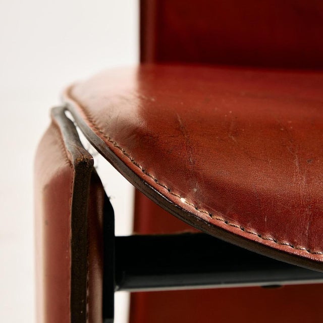 Pietro Costantini Leather Dining Chairs, 1980s, Set of 4 For Sale - Image 6 of 18