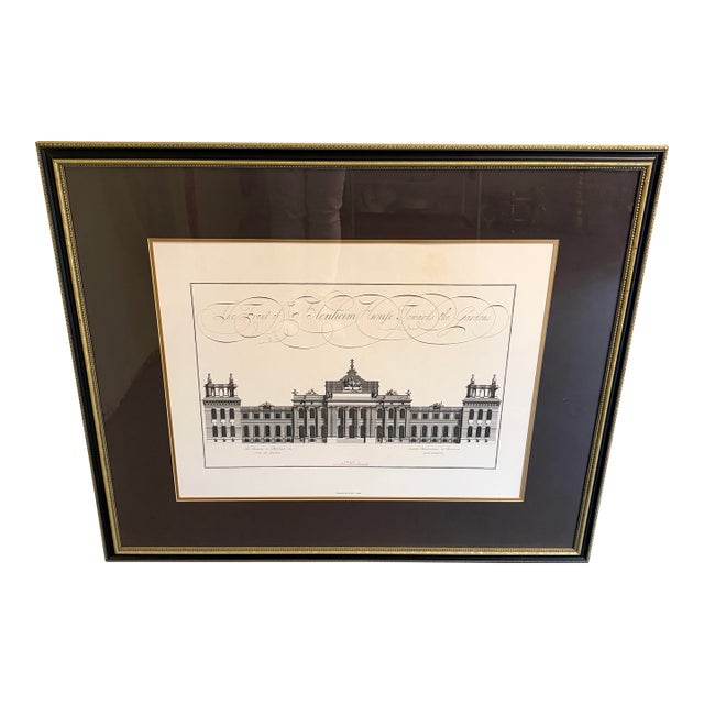 1980s Blenheim Palace - Architectural Print in Custom Frame For Sale