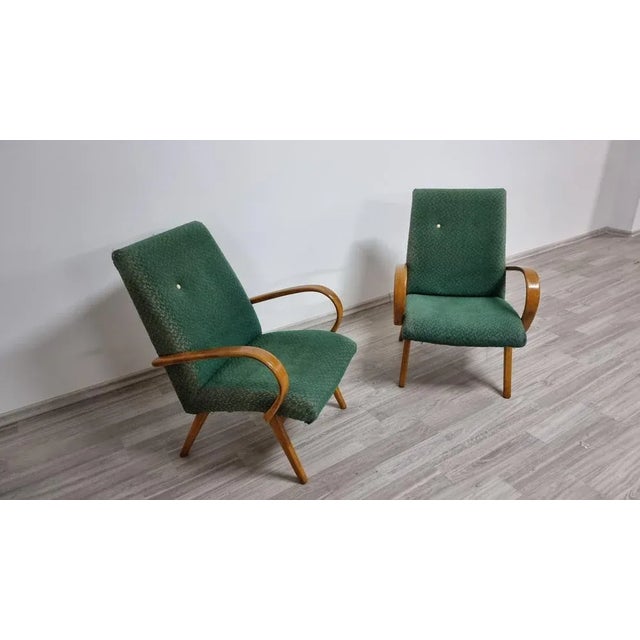 Green Set of Vintage Armchairs by Jaroslav Smidek, 1960s For Sale - Image 8 of 10