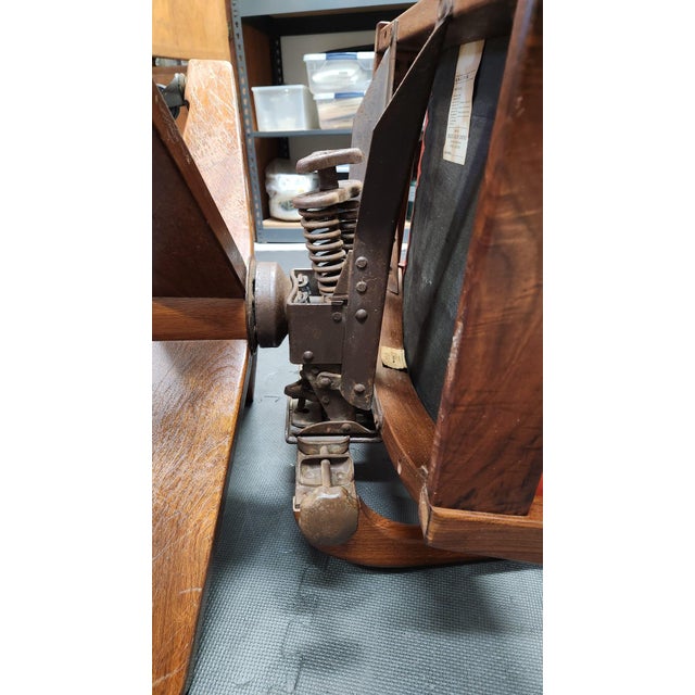 Wood Vintage Gunlocke Tilt-Swivel Desk Chair With Arms – Mid Century Modern For Sale - Image 7 of 12
