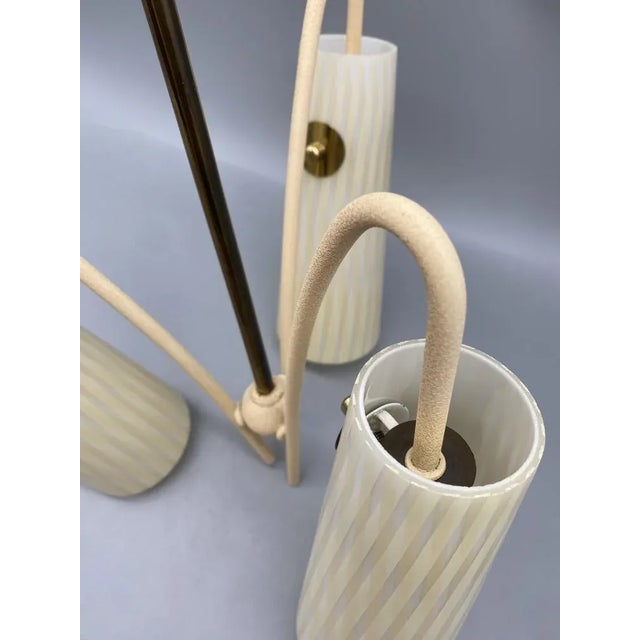 German Three-Arm Bag Lamp in Glass, 1950s For Sale - Image 8 of 11