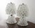 Set of 2 rostrato murano glass table lamp in pure crystal color. completely handmade, beautiful table lamps to decorate...