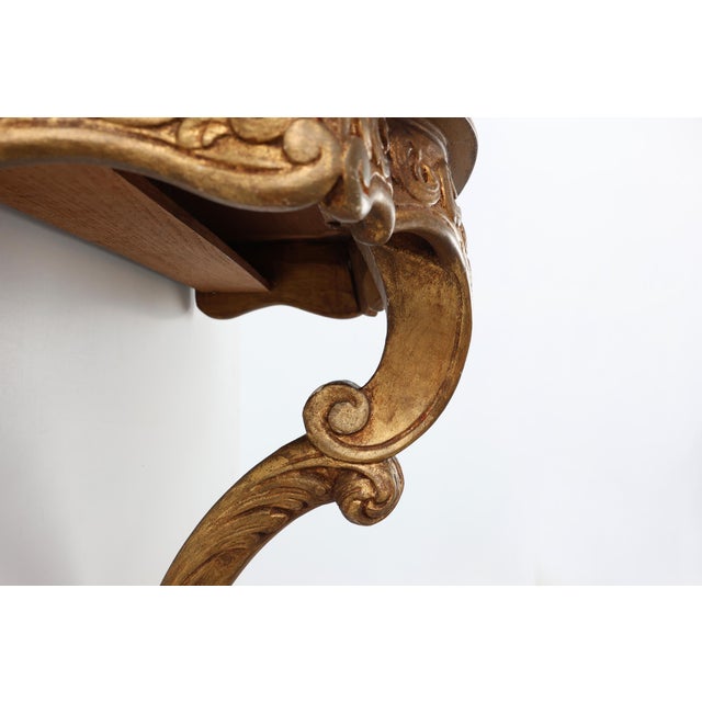 20th Century Louis XV Giltwood Wall Console, France, 1950s For Sale - Image 6 of 12