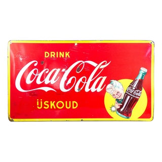 Enamelled Coca-Cola Sign, Netherlands, 1950s For Sale