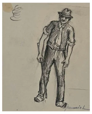Pierre Georges Jeanniot, Figure, Original Drawing, Early 20th Century
