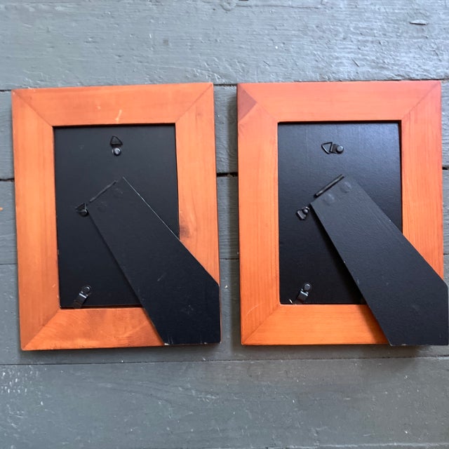 Contemporary 2 Original Wayne Cunningham Small Abstract Marker Drawings Birdseye Maple Tabletop Frames-a Pair For Sale - Image 4 of 4