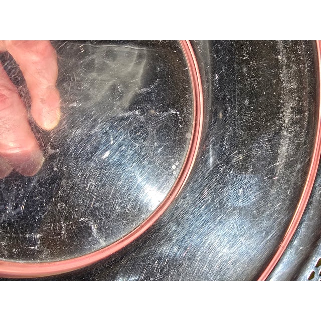 1950s Sterling Silver Tray With Floral Pierce Work For Sale - Image 4 of 8