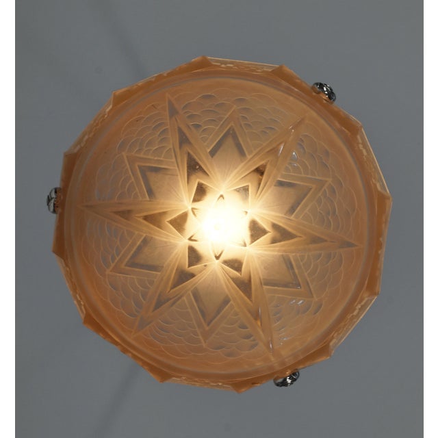 French Art Deco Pendant Light by Petitot & Muller Freres 1930 France For Sale - Image 9 of 16