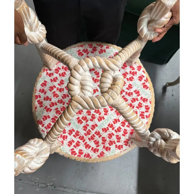 French Napoleon III Style Faux Rope Stool or Ottoman by Cugini Lanzani For Sale In New York - Image 6 of 10