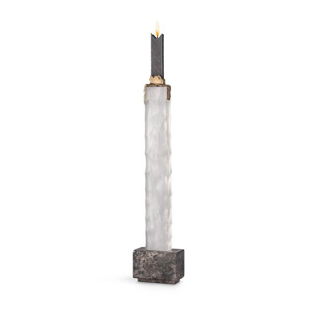 Iced Skyline White Candleholder by Aina Kari For Sale - Image 4 of 14