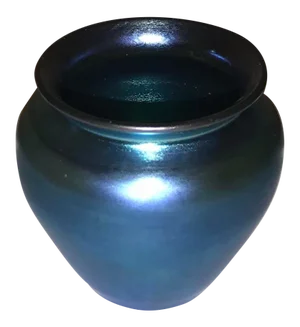 Antique Steuben Blue Aurene Vase Signed