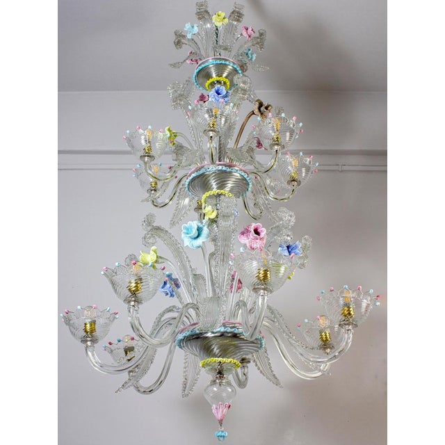 Murano Glass Chandelier, 1970s For Sale - Image 4 of 14