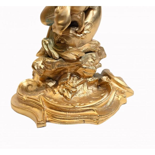 Gold French Ormolu Candlesticks, Set of 2 For Sale - Image 8 of 9