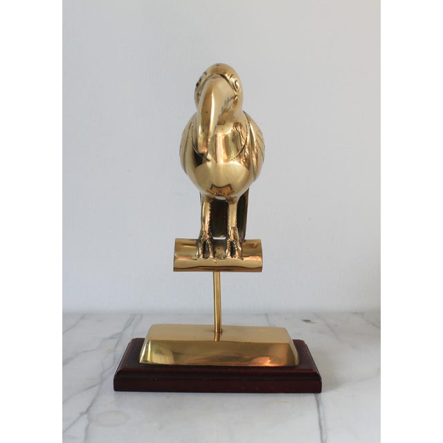 Mid-Century Modern Vintage Brass Tucan Bird Sculpture Mounted on Wood Base. For Sale - Image 3 of 11