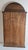 Wood Antique 1910s Carved Oak Wall Mirror Arched Top Floral Wood Stamped #2375 32x17 For Sale - Image 7 of 12