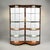Elevate your interior with this elegant pair of Henredon mahogany bunching curio cabinets, expertly crafted to showcase...