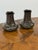 Traditional Maitland-Smith Glazed Ceramic Floral Vases, Pair For Sale - Image 3 of 12