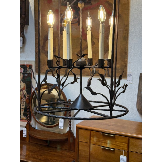 French Ironware Celeste Lantern Chandelier For Sale - Image 3 of 18