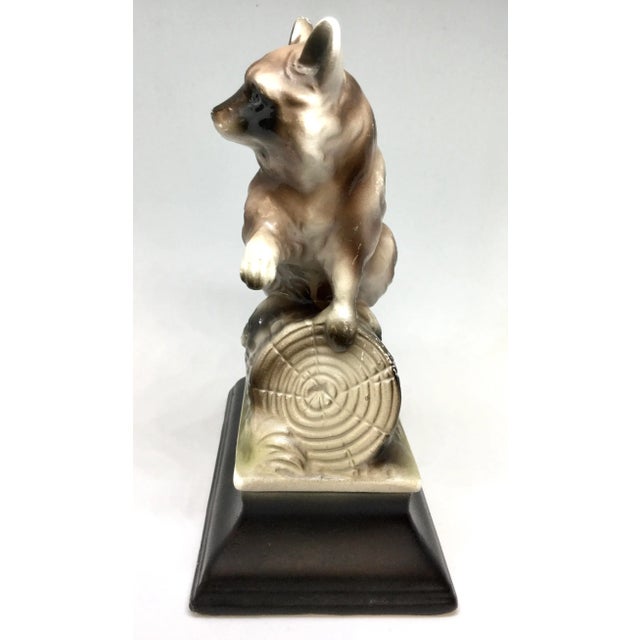 Mid-Century Modern Antique Bisque Porcelain Raccoon Figurine For Sale - Image 3 of 13