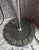 Metal Vintage Brutalist Floor Lamp with Metal Base and Red Fabric Shade, 1970s For Sale - Image 7 of 9