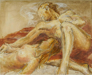 Evelyne Luez, Figurative Composition, Oil on Canvas
