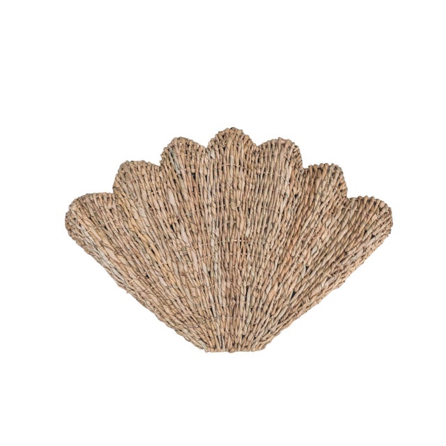 Pottery Barn Wicker Clam Shell Sculptural Wall Art-a Pair For Sale - Image 10 of 13