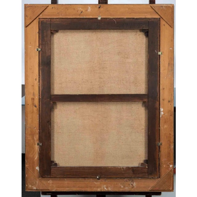 Unknown, Italian Girl with a Tambourine, Original Oil on Canvas, 1900s For Sale - Image 3 of 6