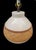 Traditional Vintage Rattan Wrapped Off White Round Boho Ceramic Table Lamps- A Pair For Sale - Image 3 of 7
