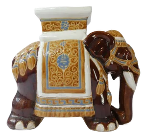 Vintage Large Ceramic Elephant Plant Stand