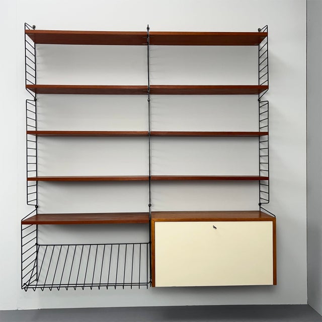 Two-Tier String Shelving Unit in Teak by Kajsa & Nils Nisse Strinning for String, 1960s For Sale - Image 11 of 11
