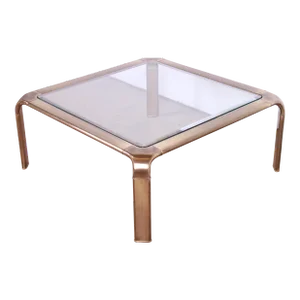 John Widdicomb Hollywood Regency Brass and Glass Cocktail Table, Circa 1970s