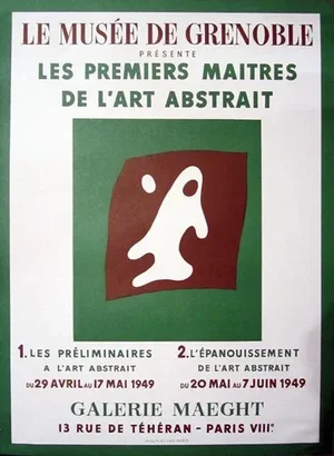Hans Arp, Le Musee De Grenoble, Galerie Maeght Original Poster by Hans Arp, 1949