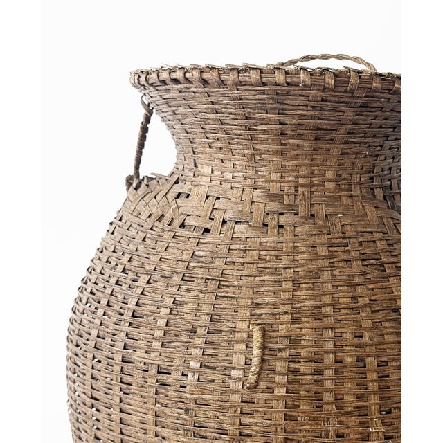 Vintage 1960s Philippines Alat Fish Creel Bamboo Basket & Funnel For Sale In Tampa - Image 6 of 7