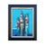 Blue toned abstract figurative enhanced giclée depicting three men wearing funky hats and red striped vests. Signed by...