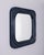 Square wall mirror with decorated blue plastic frame, Italian design, 1970s.