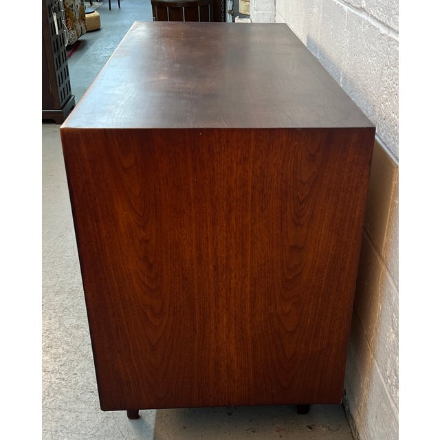 Wood Vintage Jens Risom Four Drawer Walnut Sideboard, Attributed For Sale - Image 7 of 16