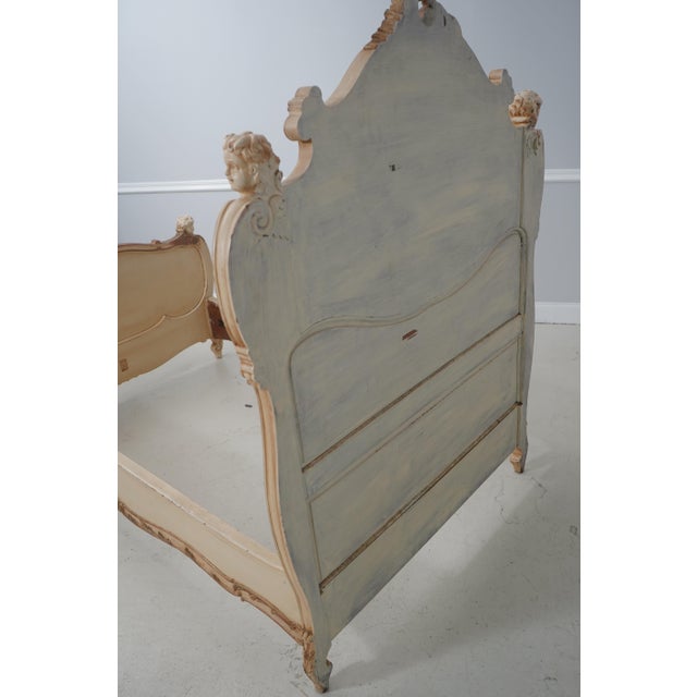 Pair Antique French Painted Mahogany Twin Beds W. Cherubs For Sale - Image 18 of 18