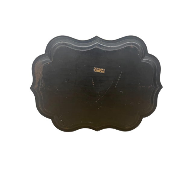 Vintage Very Large Hand-Decorated English Toleware Tray For Sale - Image 4 of 4