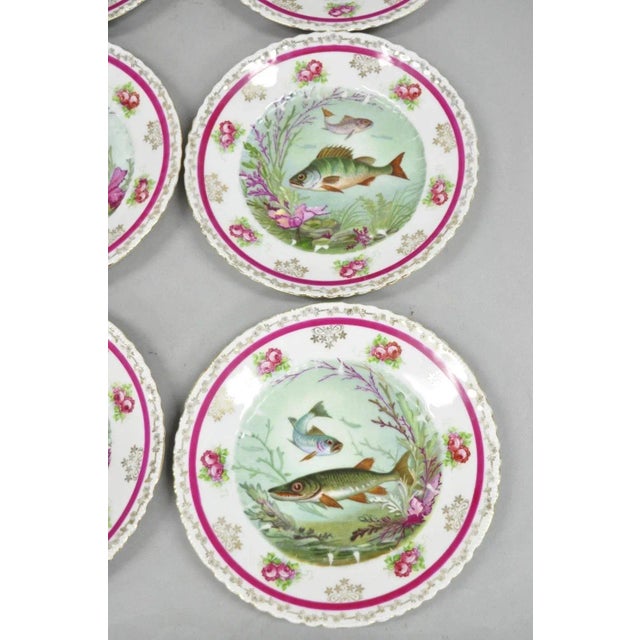 Early 20th Century (12) Victoria Carlsbad Austria, Porcelain Fish Plates & Gravy Sauce Boat For Sale - Image 11 of 12