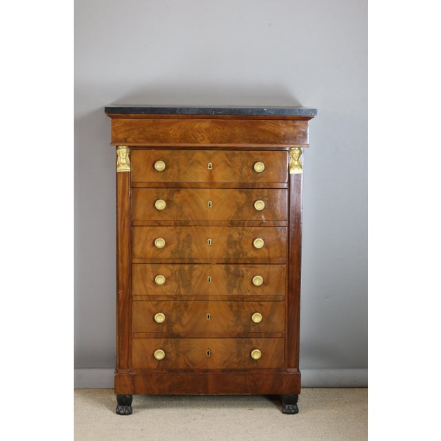 Empire Mahogany Chest of Drawers For Sale - Image 11 of 15
