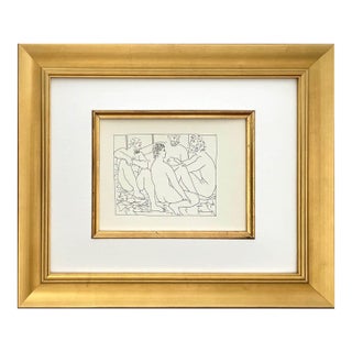 1970s Picasso 28 Four Seated Nude Men Framed For Sale