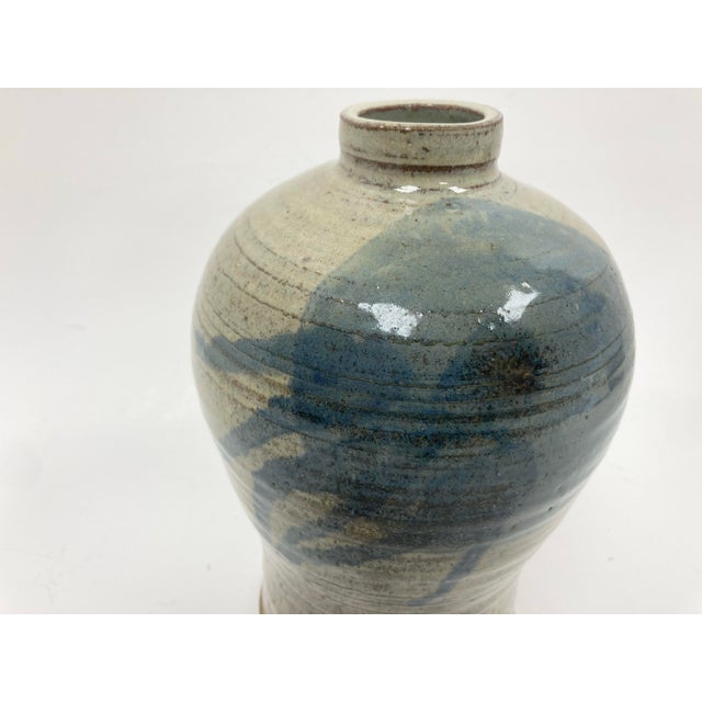 Signed Glazed Pottery Vase in Asian Style Dated 1976 For Sale - Image 11 of 12