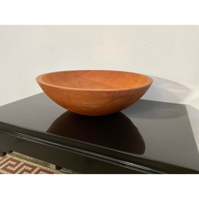 Mid-Century Modern Vintage Large Wooden Carved Bowl For Sale - Image 3 of 8